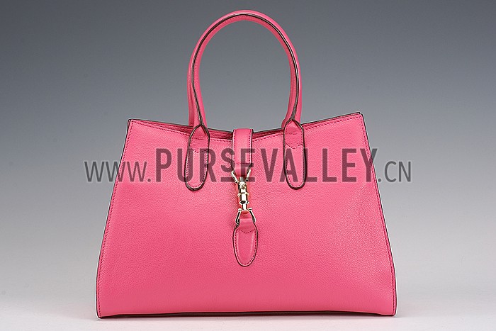 Gucci Jackie Soft Leather Top Handle Bag Fuchsia 607949