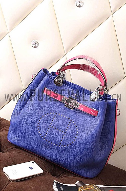 Hermes So Kelly Blue Electric And Pink 607972