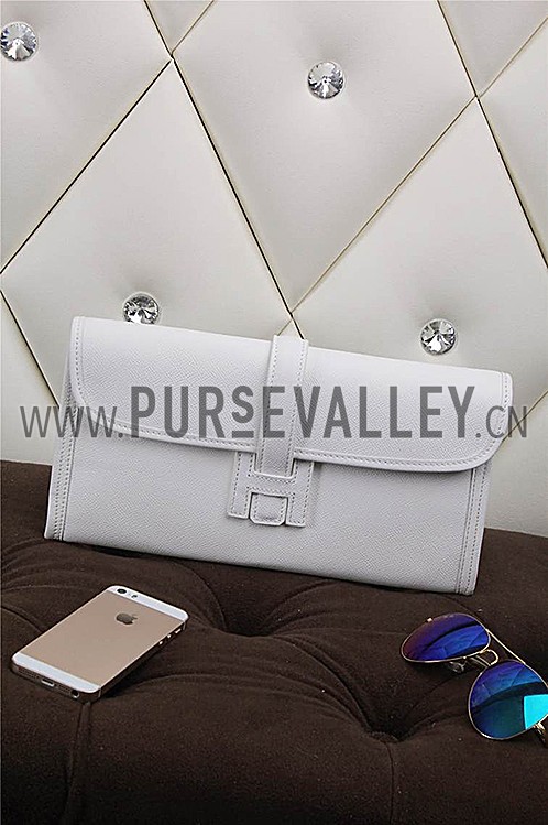 Hermes Jige Elan 29 White Clutch 608015