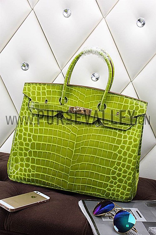 Hermes Birkin 35 Crocodile Anis Green 608057