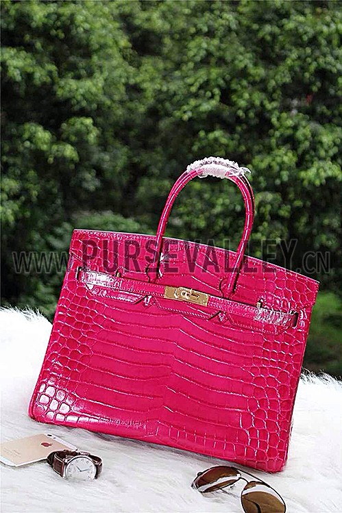 Hermes Birkin 35 Crocodile Rose Tyrien 608060