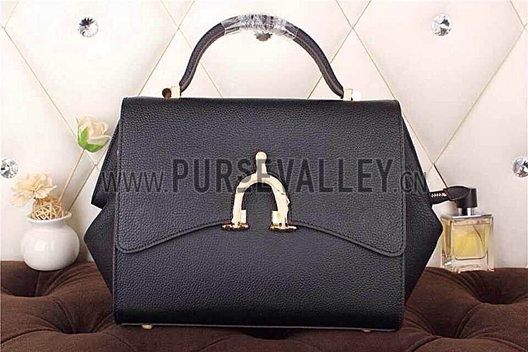 Hermes Stirrup Shoulder Bag Black 608089