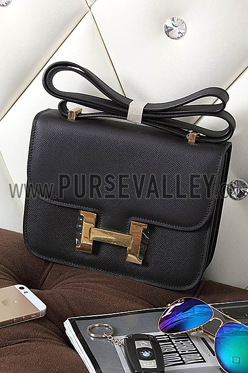 Hermes Constance Black Bag With Gold Hardware 608105