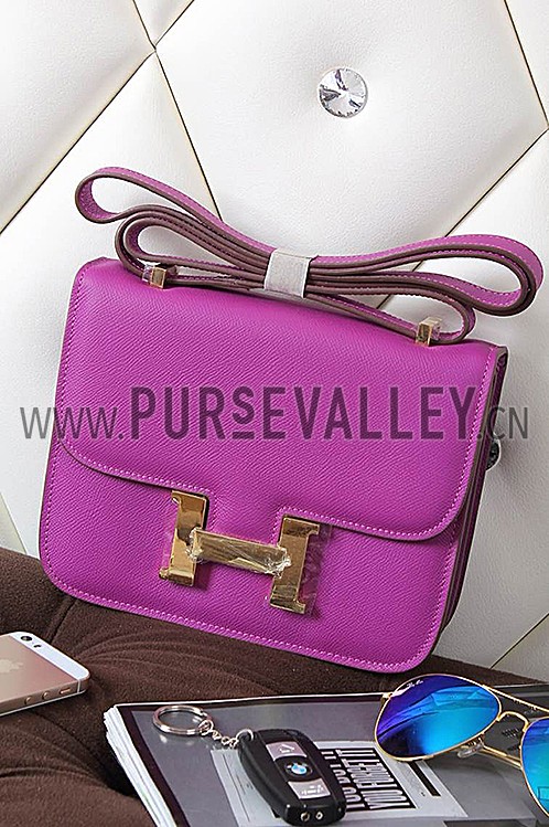 Hermes Constance Cyclamen With Gold Hardware 608113