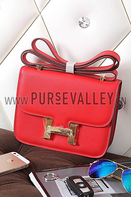 Hermes Constance Red Vermillion With Gold Hardware 608114
