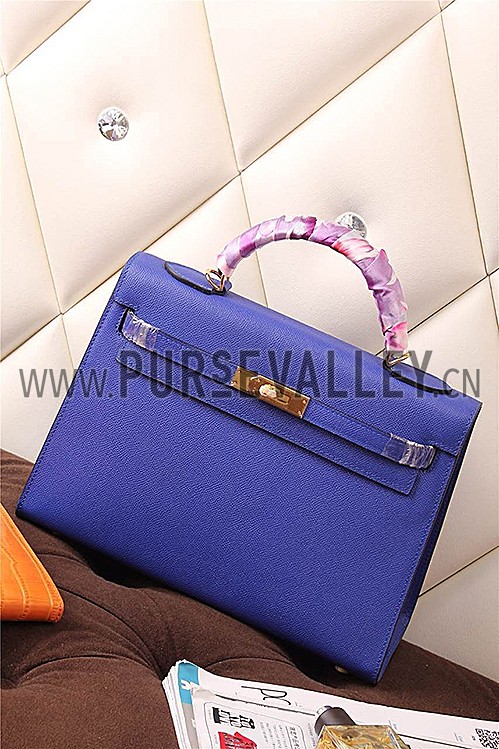 Hermes Kelly 32 Blue Electric 608179