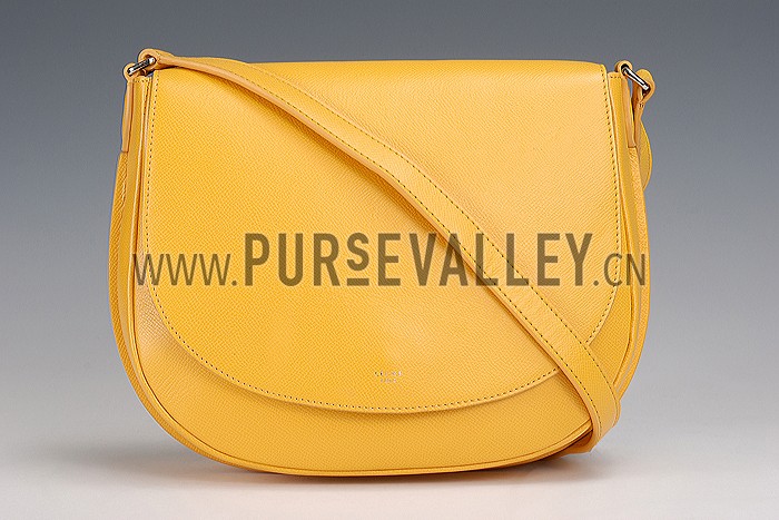 Celine Trotteur Bag Soft Leather Yellow 608236