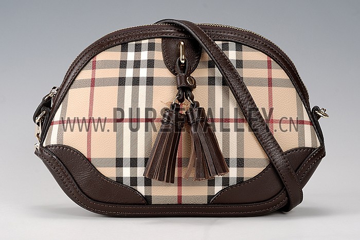 Burberry Tassel Tote Bag Chocolate 608259