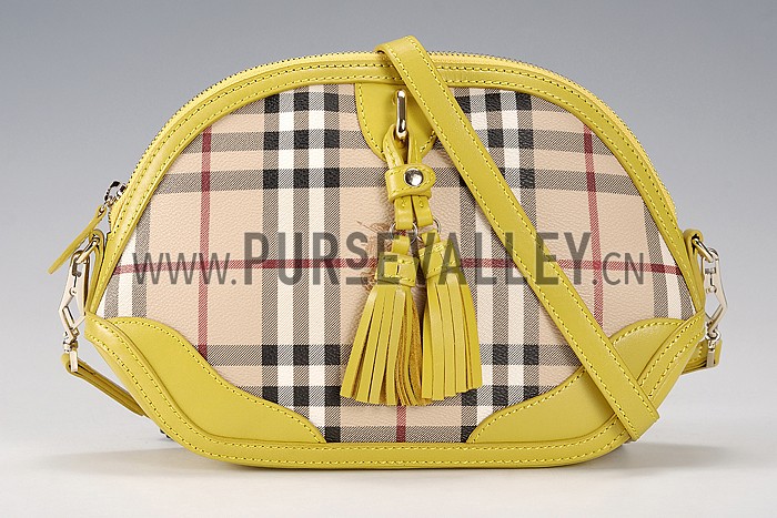 Burberry Tassel Tote Bag Yellow Barley 608261