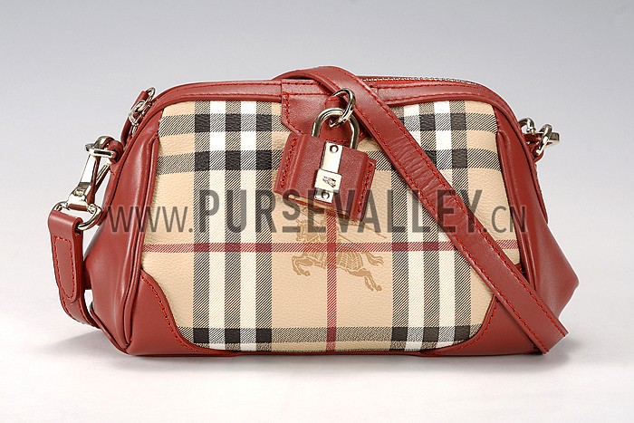 Burberry Haymarket Check Crossbody Bag Parade Red 608263