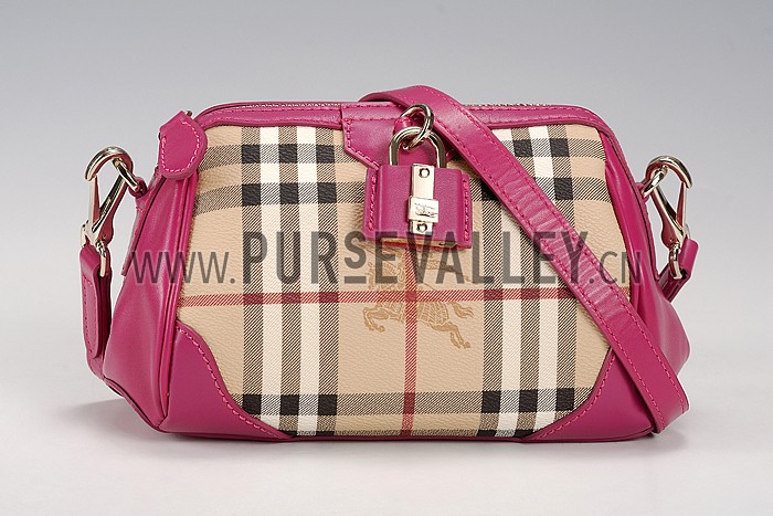 Burberry Haymarket Check Crossbody Bag Elderberry 608264