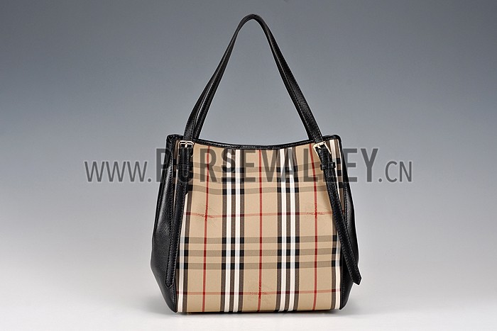 Burberry Small Horseferry Check Tote Bag Honey Tan 608267