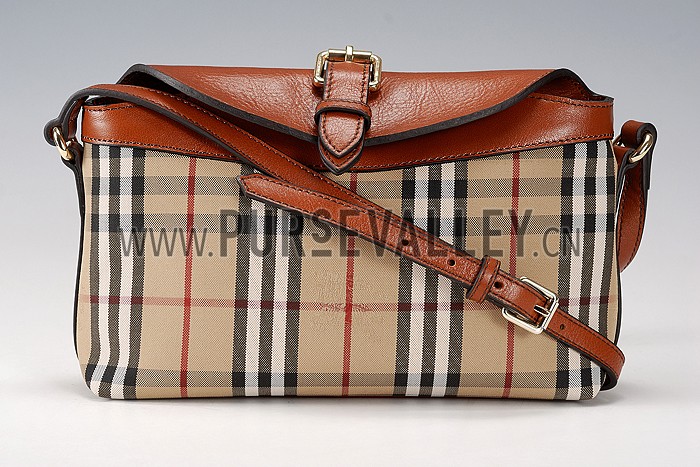 Burberry Small Horseferry Check Crossbody Bag Honey Tan 608268