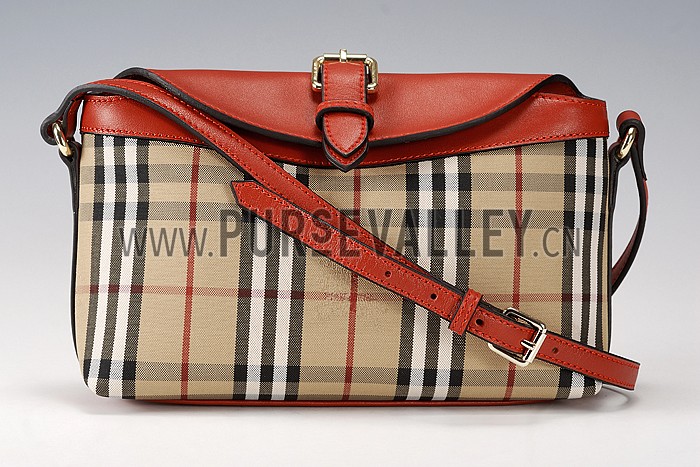 Burberry Small Horseferry Check Crossbody Bag Honey Parade Red 608269