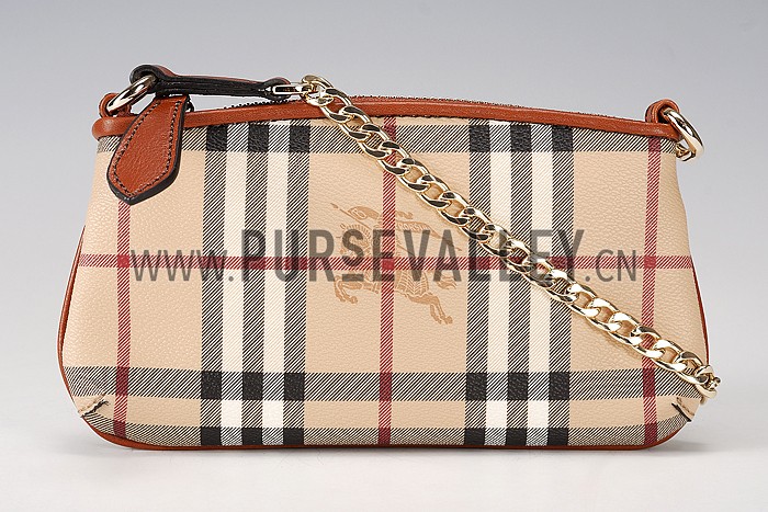 Burberry Haymarket Check Wristlet Tan 608281