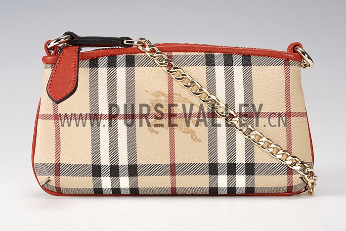 Burberry Haymarket Check Wristlet Parade Red 608282