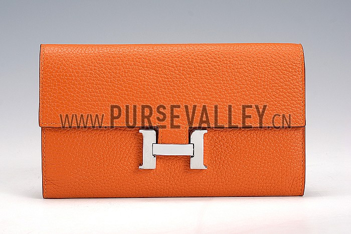 Hermes Constance Long Wallet Orange 608080