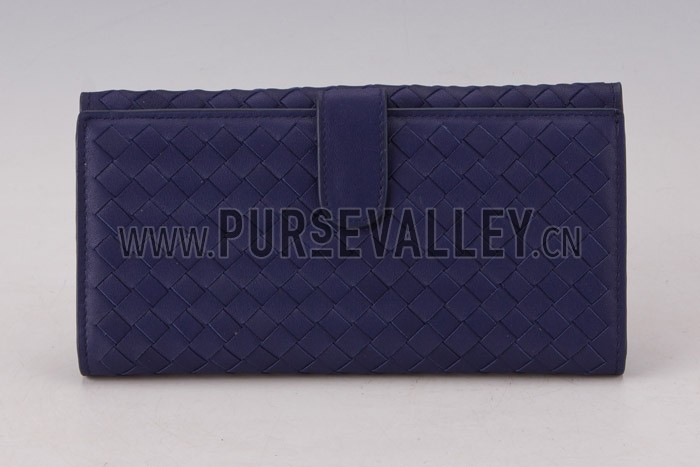 Bottega Veneta Intrecciato Nappa Continental Blue Walet