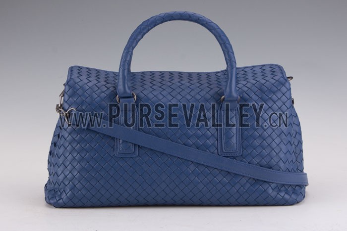 Bottega Veneta Intrecciato Duffel Bag Dark Blue