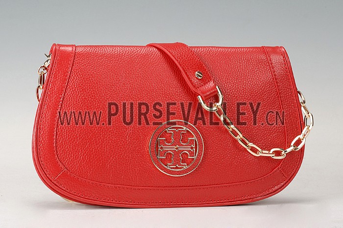 Tory Burch Amanda Logo Clutch Red 607612