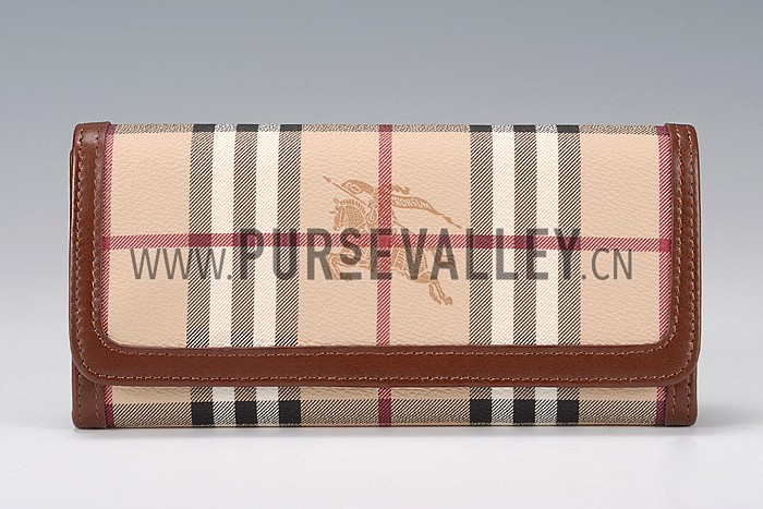Burberry Haymarket Check Large Purse Brown
