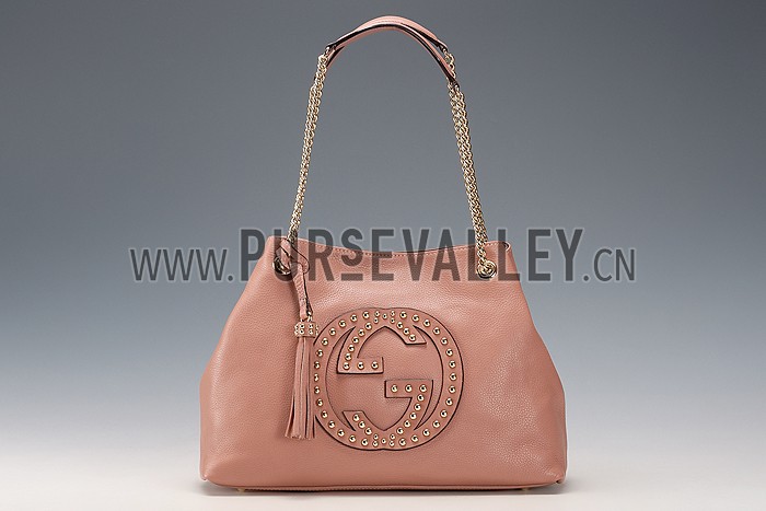Gucci Soho Studded Shoulder Bag Light Pink
