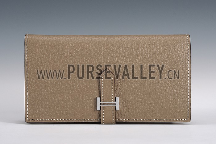 Hermes Bearn Wallet Etoupe Grey 608077