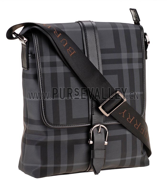 Burberry Grey Check Crossbody Flap Bag