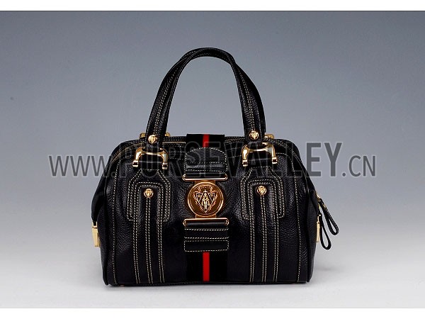 Gucci Aviatrix Medium Black Boston Bag