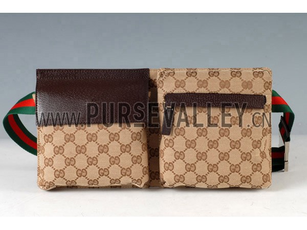 Gucci Belt Bag Brown With Web Strap
