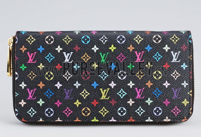 Louis Vuitton Zippy Wallet Black Murakami