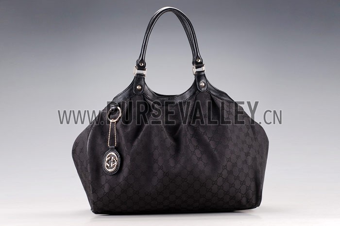 Gucci Sukey Large Tote Black Trim Black Fabric