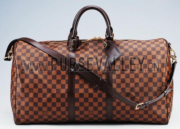 Louis Vuitton Damier Canvas Damier Keepall 55 With Shoulder Strap