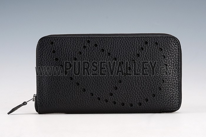Hermes Evelyne Long Wallet Black 608017