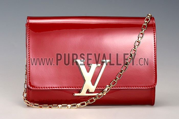 Louis Vuitton Chain Louise Patent Leather Red