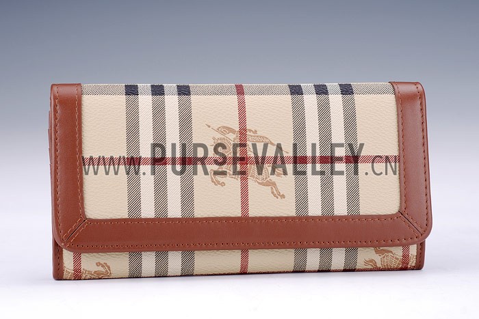 Burberry Haymarket Check Large Wallet Brown