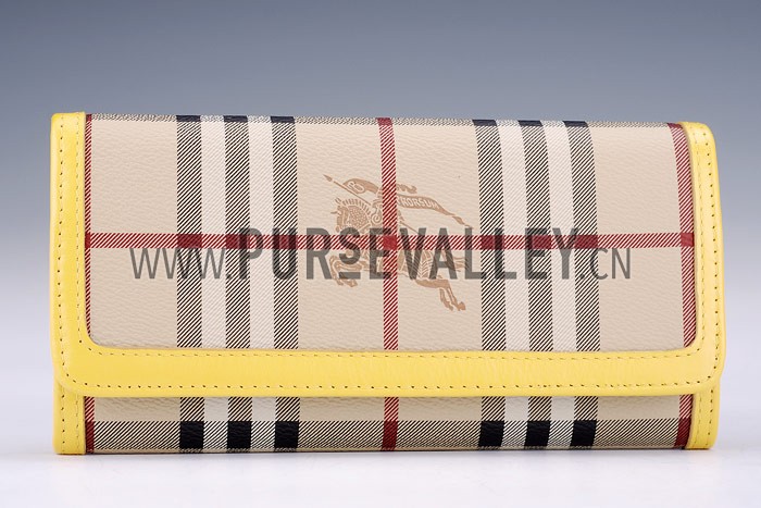 Burberry Haymarket Check Large Purse Yellow