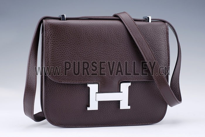 Hermes Constance Brown with Silver Buckle
