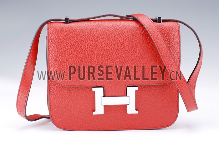 Hermes Constance Red with Silver Buckle