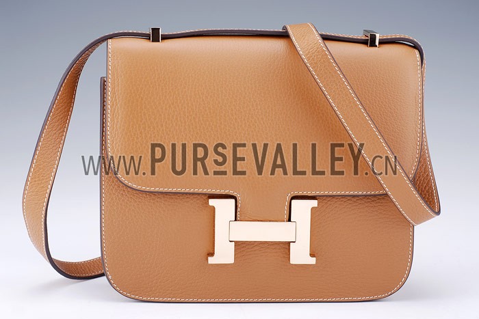 Hermes Constance Tan with Golden Buckle
