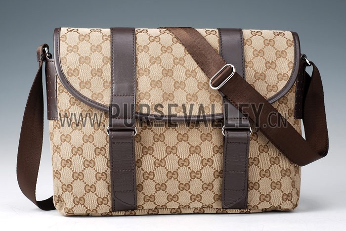 Gucci Monogram Canvas Messenger Bag