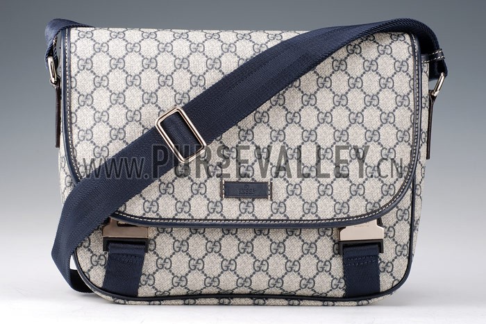 Gucci Monogram Canvas Messenger Bag Navy