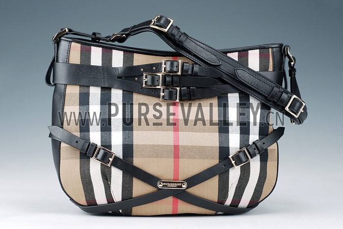 Burberry Smooth Bridle House Check Belted Bag Black