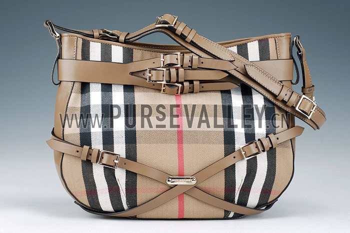 Burberry Smooth Bridle House Check Belted Bag Khaki