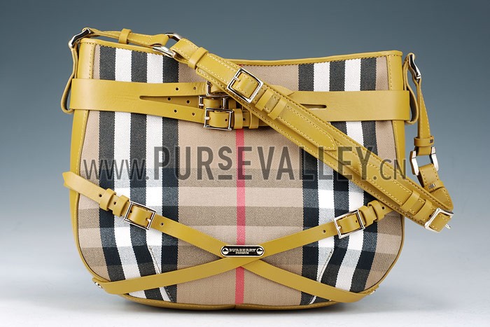 Burberry Smooth Bridle House Check Belted Bag Yellow
