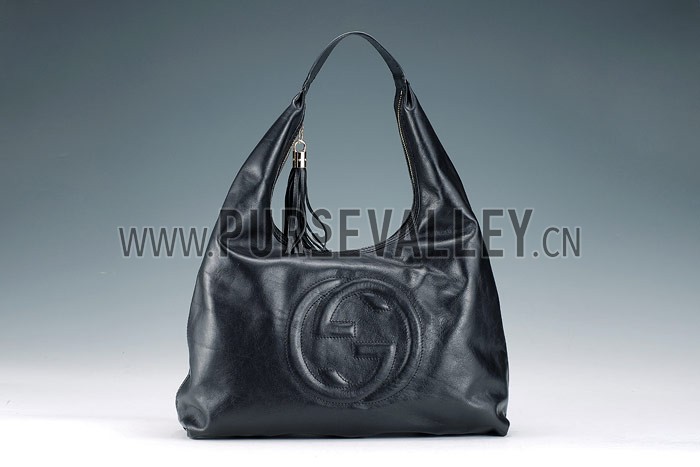 Gucci Soho Large Hobo with Embossed Interlocking G Black