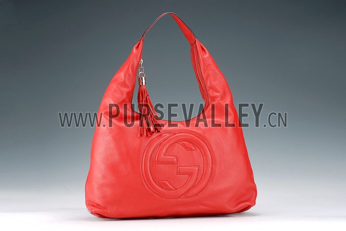 Gucci Soho Large Hobo with Embossed Interlocking G Red