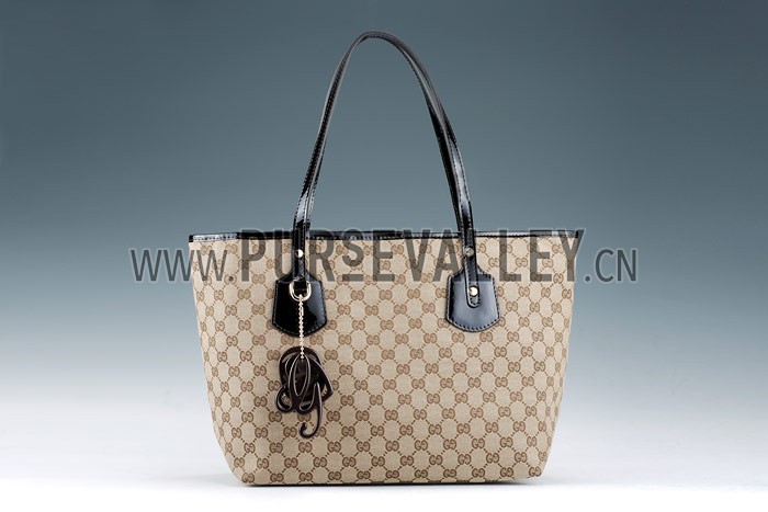 Gucci Heart Bit Canvas Large Tote Brown
