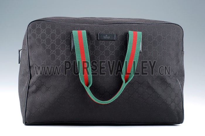Gucci Large Carry On Duffle Bag in Black Monogram Canvas