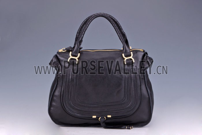 Chloe Marcie Large Leather Tote Black